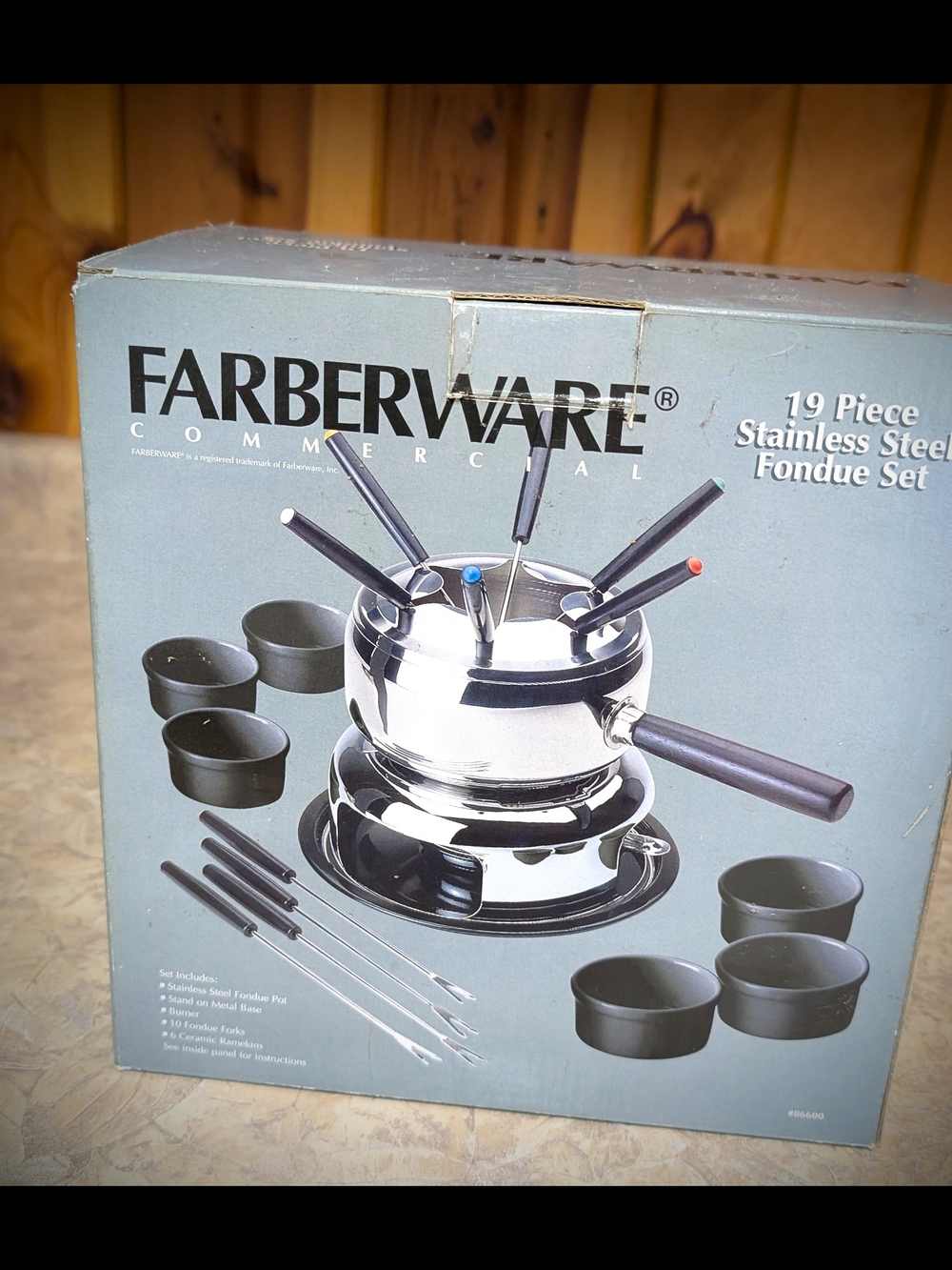 Farberware Commercial 19 Piece Stainless Steel Fondue Set Vintage Party
